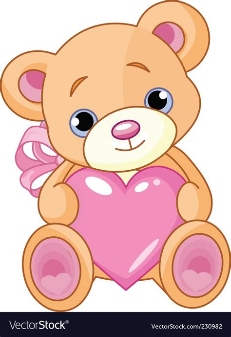 Bear With Heart Vector Image On Teddy Bear Drawing Bear Drawing