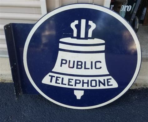Large Vintage Flanged Double Sided Bell Telephone Public Telephone