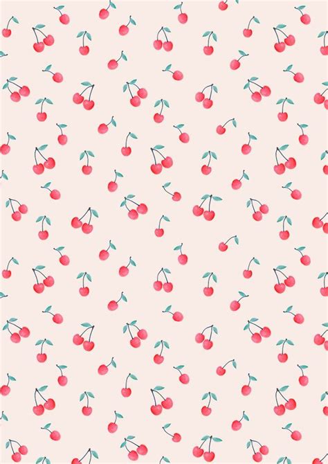 Beautiful floral print wallpapers that you are blooming gorgeous! cherry print by KIND OF STYLE | Cute patterns wallpaper ...