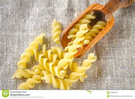 Helix Or Corkscrew Shaped Pasta Rotini Macaroni Related To Fusilli
