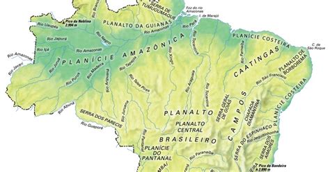 Blog De Geografia Mapa Físico Do Brasil