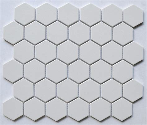 White 2 Hexagon Porcelain Mosaic Each Tile Outlets Of America