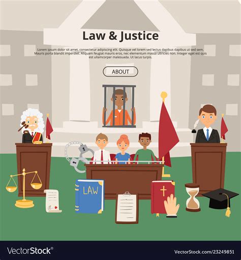 Judge Justice Law Court And Legal Judgment Vector Image