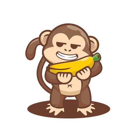 Premium Vector Cute Monkey Holding Banana Cartoon Mascot Vector Graphic
