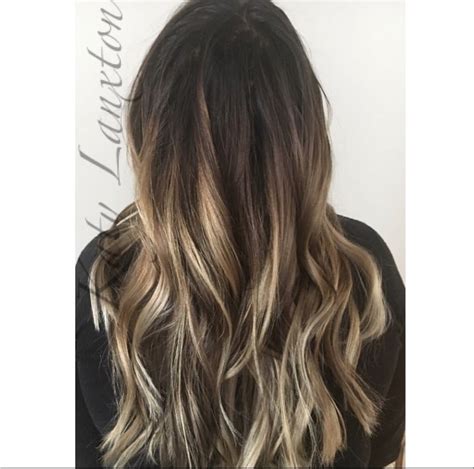 Balayage Dark Hair Blonde Hair Beige Blonde Dimensional Color Hair