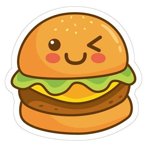 Burger Sticker Cute Laptop Stickers Kawaii Doodles Cute Drawings