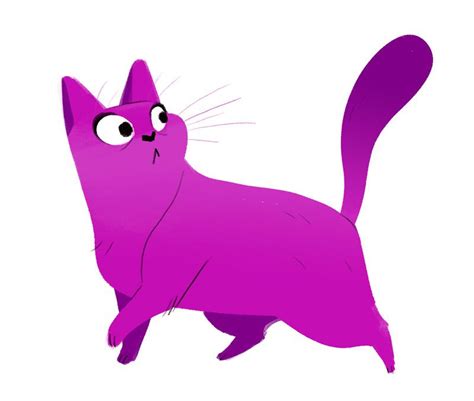 Daily Cat Drawings — 555 Purple Kitty Cat Drawing Cats