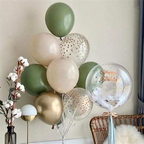 Retro Dusty Sage Green Balloons Garland Arch Kit With Metallic Gold