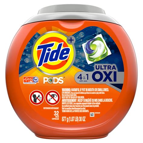 Tide PODS Ultra Oxi Liquid Laundry Detergent Pacs, 32 count - Walmart.com