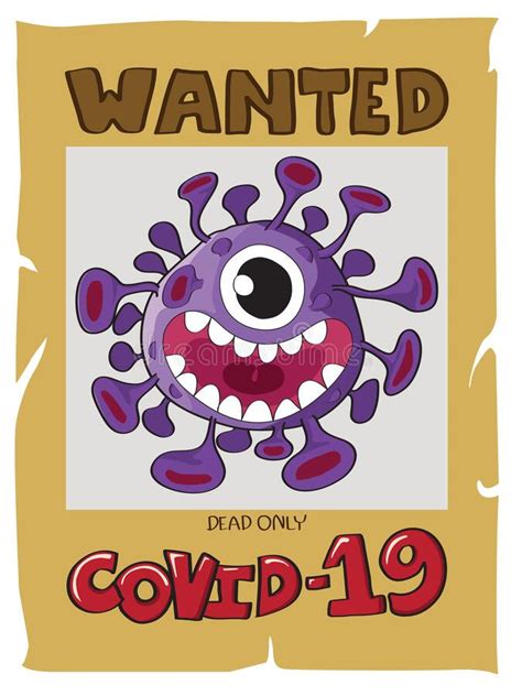 Cartoon Vector Prohibition Sign Covid 19 Coronavirus Isolated On White