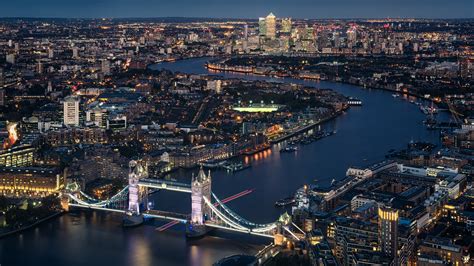 London Skyline With Tower Bridge At Night Wallpaper Backiee