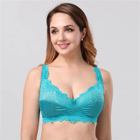 D E Cup Plus Size Women Lace Bralette Padded Bra Push Up Bra Full Cup Comfort Lace Brassiere