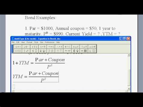 When you click the link, it will open the calculator data just like it is now. The Calculation of Current Yield and Yield to Maturity ...