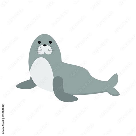 Cute Seal Cartoon Vector Illustration Stock Vector Adobe Stock