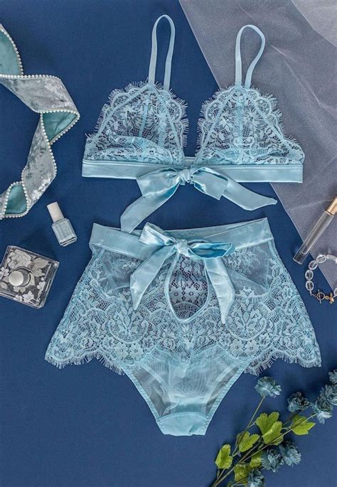 wedding day accessories bridal lingerie in blue lace by mentionables blue lingerie bridal