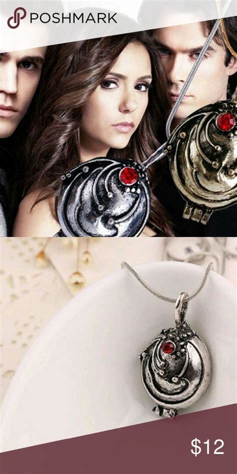 Necklace Elena Vampire Diaries Long Silver Necklace Jewelry Necklaces