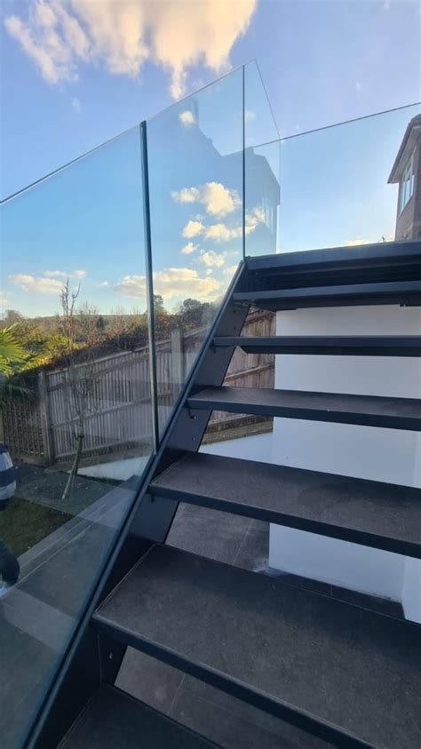 External Metal Staircase Frameless Balustrade West Sussex 8