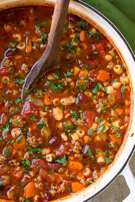 Feb 13, 2020 · add beef and all ingredients except the pasta into a large crock pot. Pasta e Fagioli Soup {Better than Olive Garden's ...