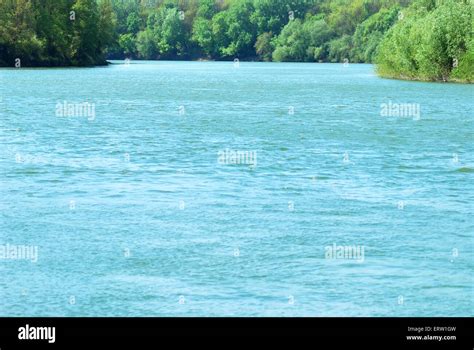Summer Landscape River Riverside And Trees Stock Photo Alamy