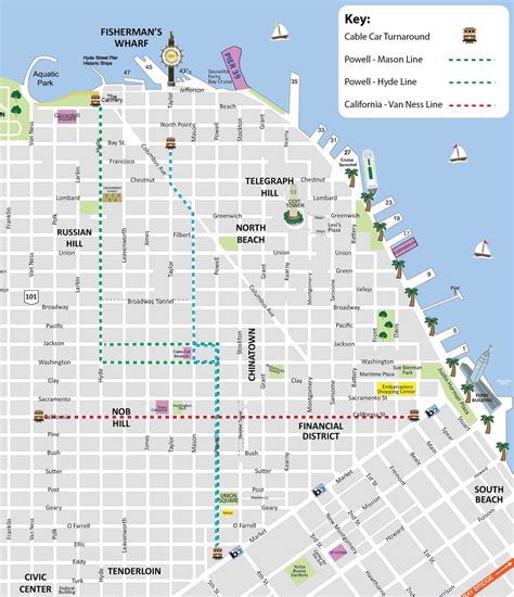 Cable Car Stops San Francisco Map Oconto County Plat Map