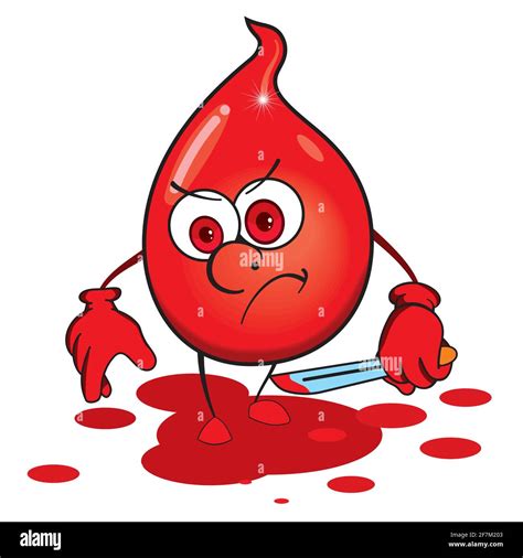 Blood Drop Cartoon Mascot Character Cute Character A Drop Of Blood