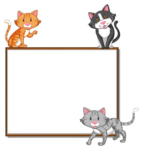 Border Template With Three Cats 299064 Vector Art At Vecteezy