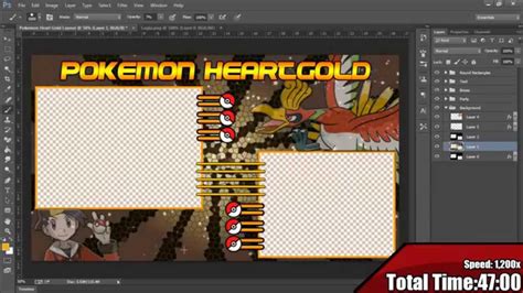 Speed Art Custom Photoshop Pokemon Heartgold Pokemon Layout Youtube