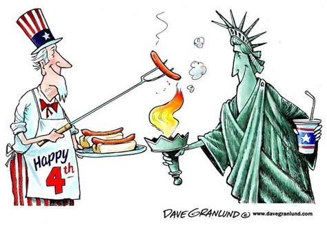 Granlund Cartoon 4th Of July Cookout Funny 4th Of July 4th Of July