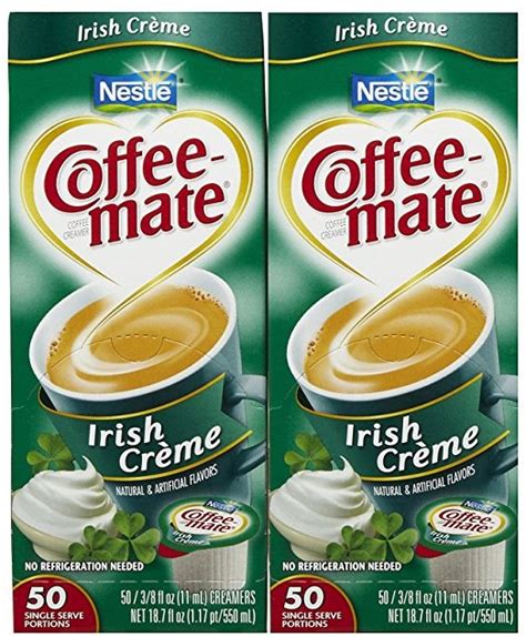 How better to enjoy a cup of coffee than with the flavor of irish crème? Coffee-mate Singles Líquido Creamer - Irish Creme - 50 Ct ...