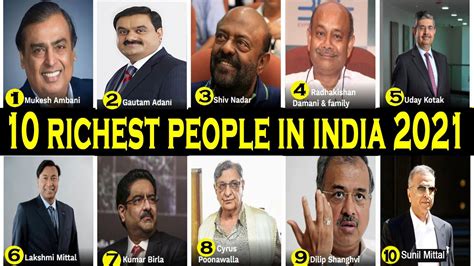 Top 10 Richest People In The India In 2021 Net Worth And Lifestyle