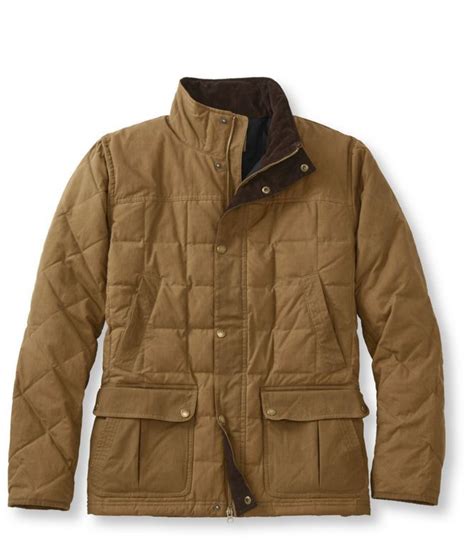 Mens Llbean Upcountry Waxed Cotton Down Jacket Outerwear And Vests
