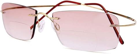ultralight 100 titanium bifocal reading glasses sunglasses for men women gold