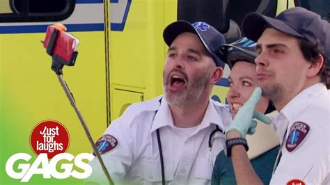 paramedic take selfies just for laughs compilation youtube