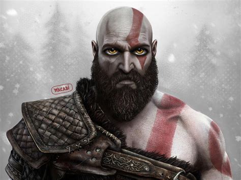 Kratos God Of War Fan Art Playstation Game By Darka Lysenko 🇺🇦 On