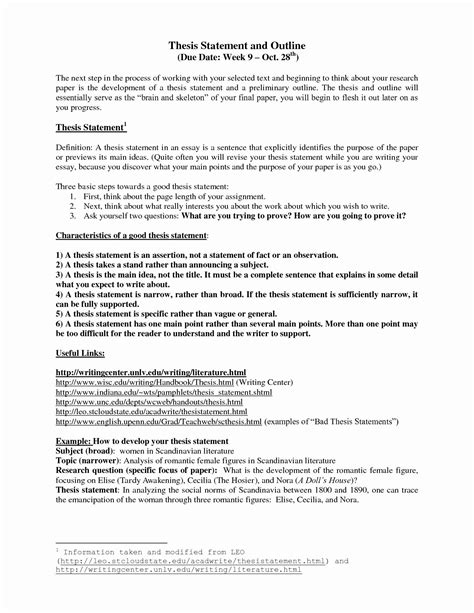 Sample Thesis Statement Apa Format Examples Papers