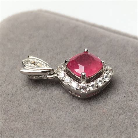 Vintage Style Ruby Pendant Ruby Jewelry Gemstone Pendant Etsy