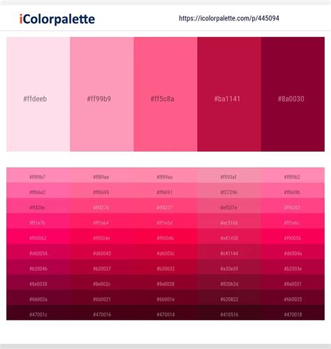 14 Latest Color Schemes With Light Pink And Dark Red Color Tone