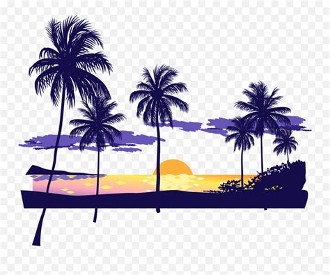 Silhouette Transparent Sunset Clipart Transparent Beach Png Icon
