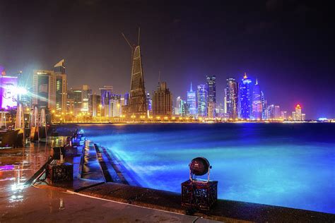 Doha Qatar At Night Photograph By Alex Mironyuk