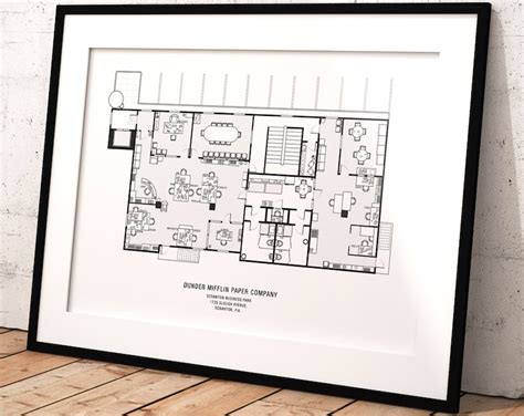 The Office Floor Plan The Office Tv Show The Office Poster Etsy