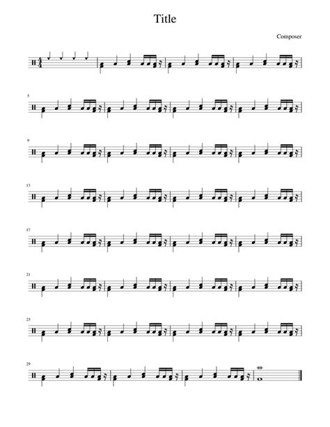 Believer Imagine Dragons Easy Sheet Music For Drum Group Solo