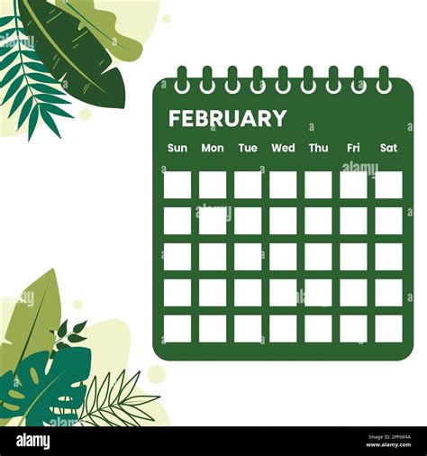 Calendario Del Mes De Febrero Imagen Vector De Stock Alamy