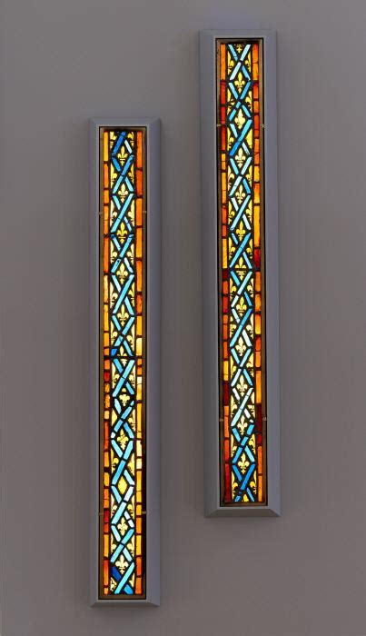 Stained Glass Window Border Panels With Fleur De Lis Design Nasher Museum Of Art At Duke