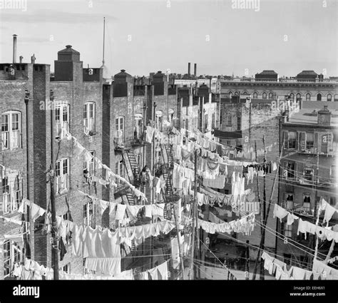 New York Ny Yard Of Tenement Circa 1900 Stock Photo Alamy