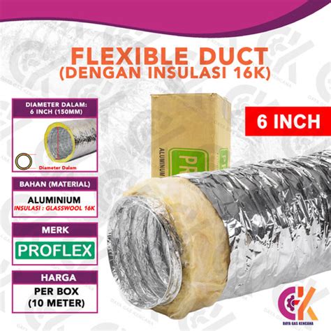 Jual Flexible Duct 6 Inch Proflex Insulasi Ducting Round 6 Inci