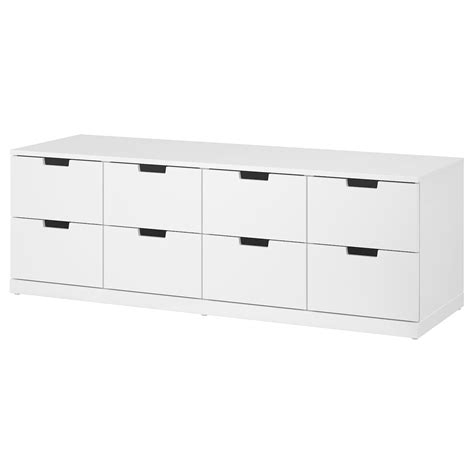 NORDLI Kommode med 8 skuffer, hvit, 160x54 cm - IKEA