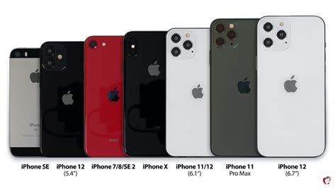 Iphone 12 Sizes Compared With Iphone Se 7 8 Se 2 X 11 11 Pro And
