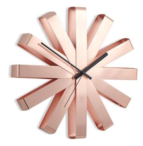A Wall Clock Constructed From Copper Ribbon Copper Kitchen Decor