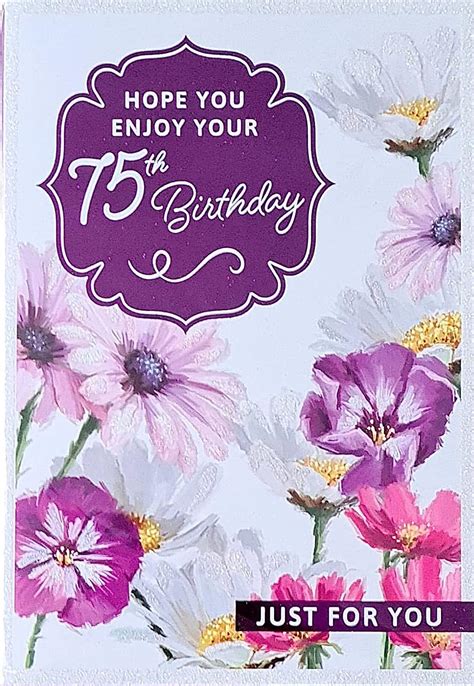 Happy 75th Birthday Card Flowers 132 X 191mm Uk