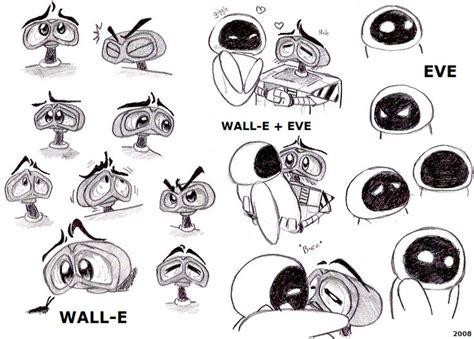 Wall E And Eve Sketches By Purplerage9205 On Deviantart Wall E And